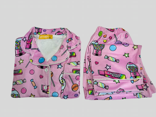 Lollipop fleece kids pajamas