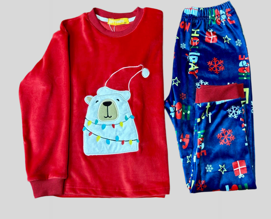 Christmas Bear fleece pajamas