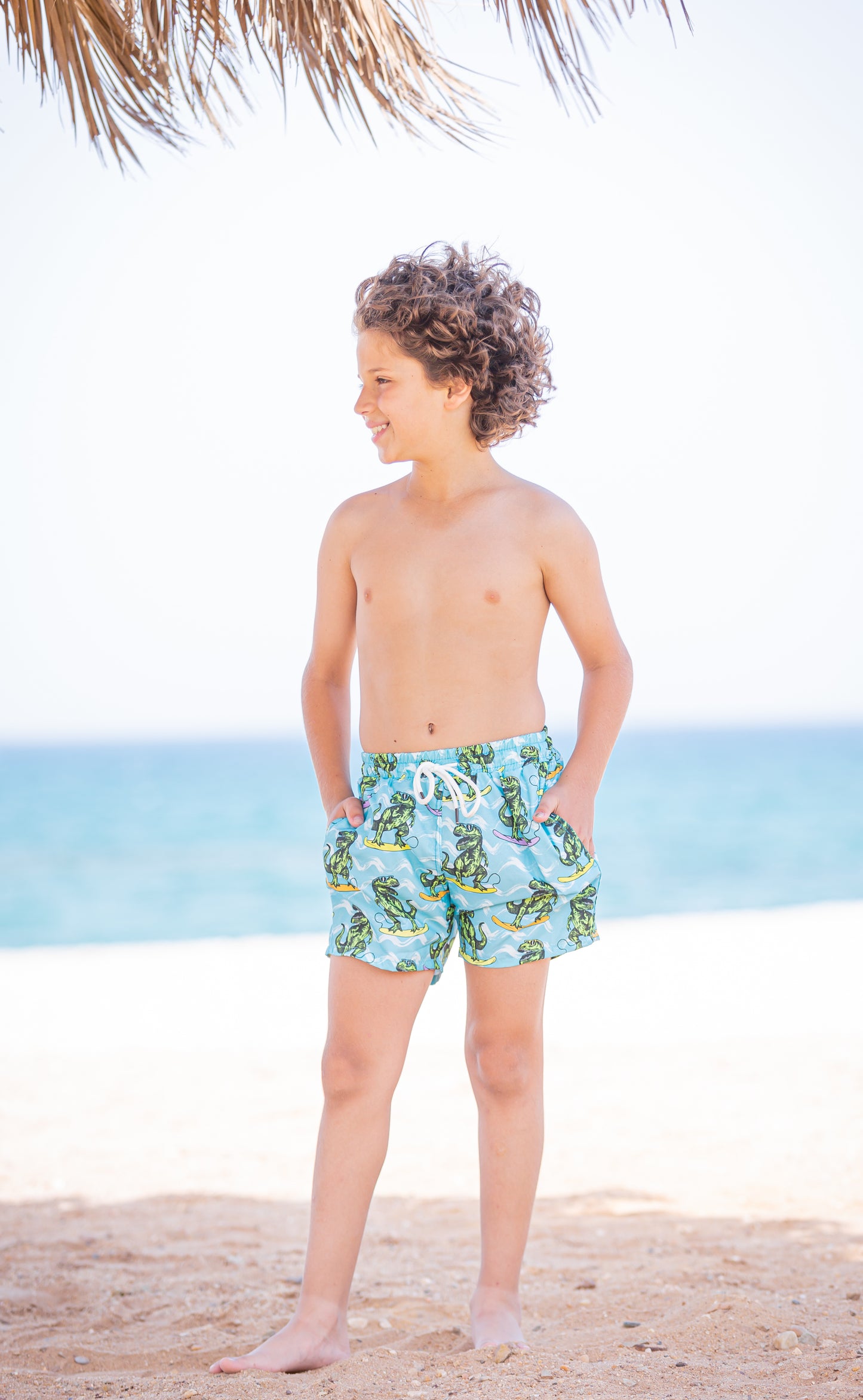 Surfing Dinosaur kids Swimsuit