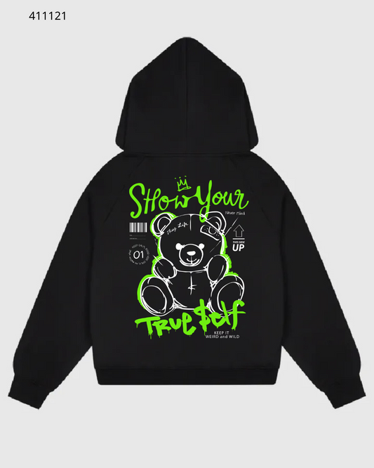 Neon bear hoodie