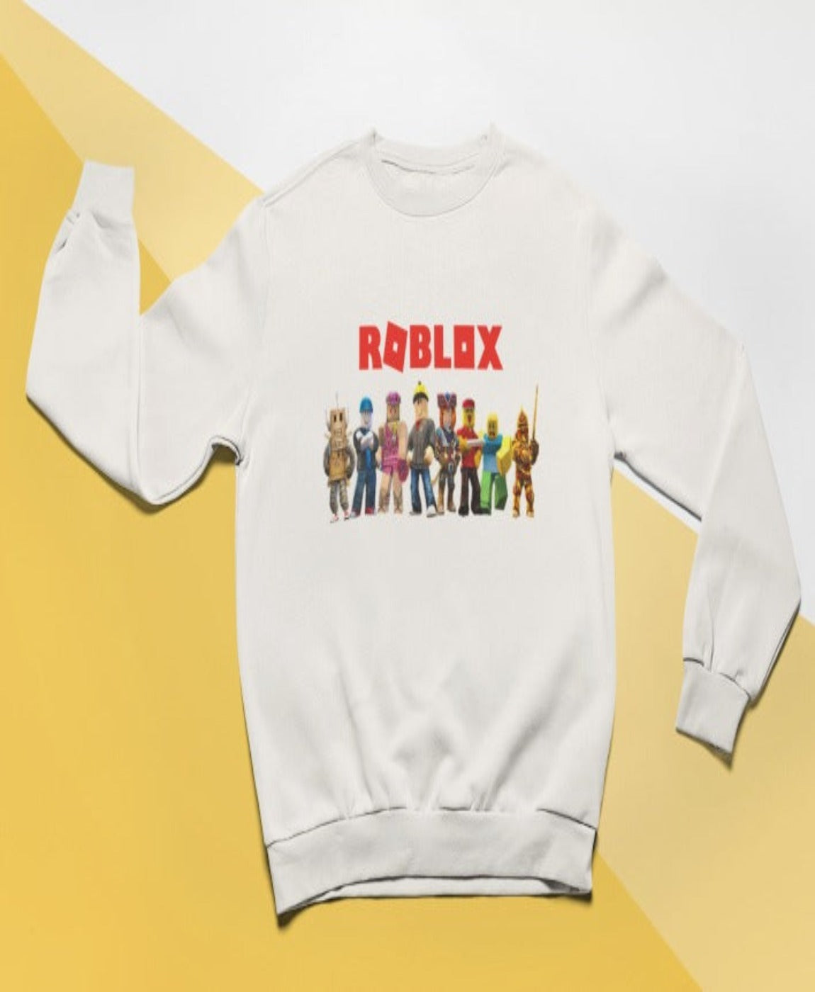 White Sweatshirt & Hoodie - ROBLOX Print -