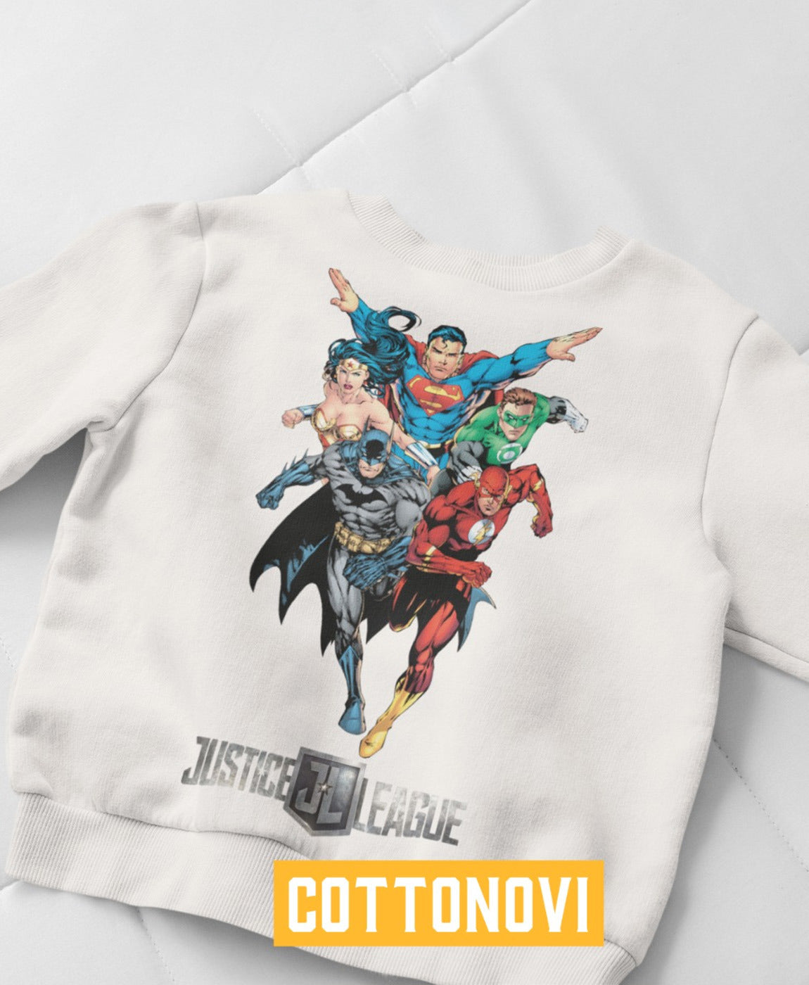 White Sweatshirt & Hoodie Justice league Print