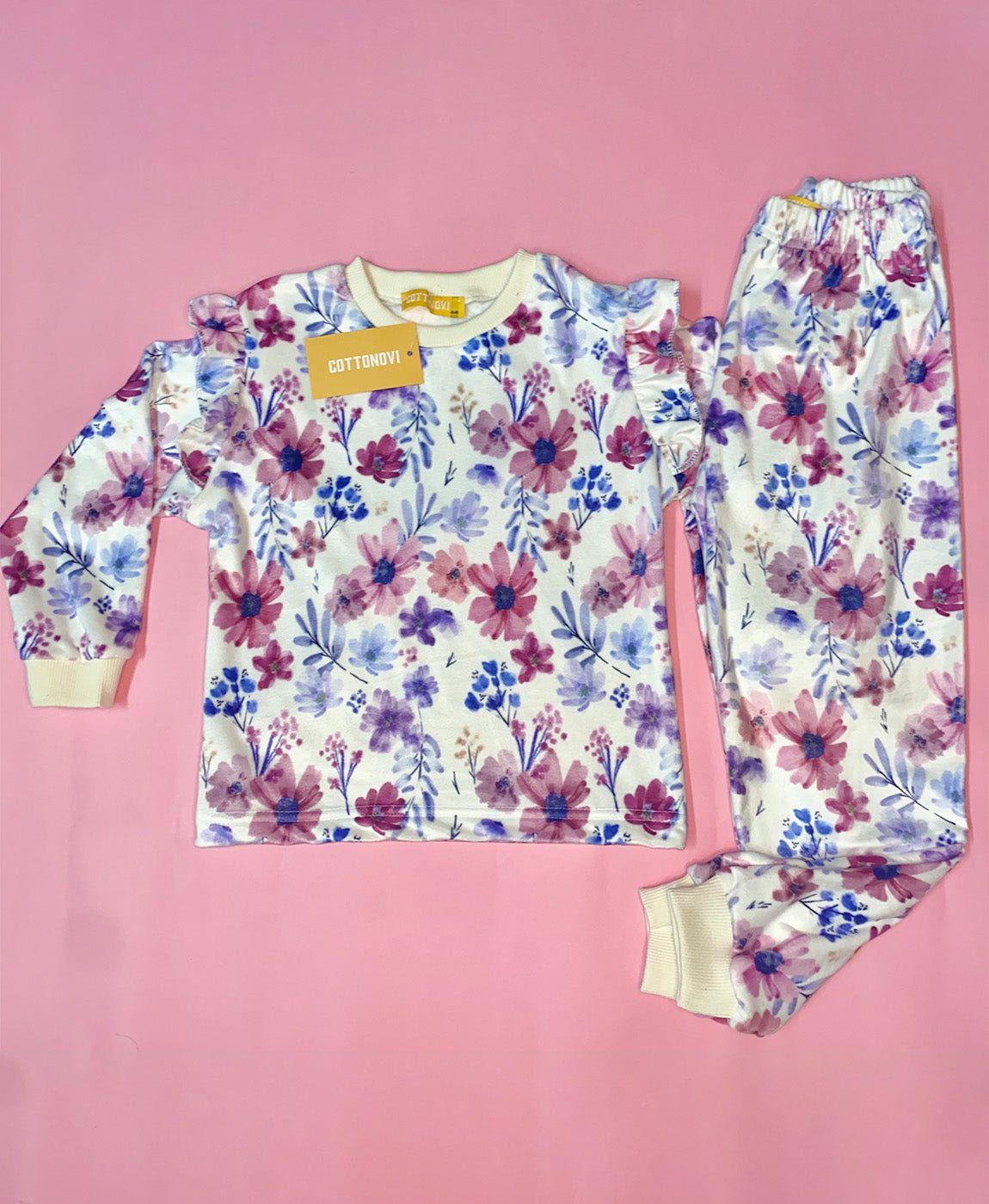 Floral Adults Fleece Pyjamas