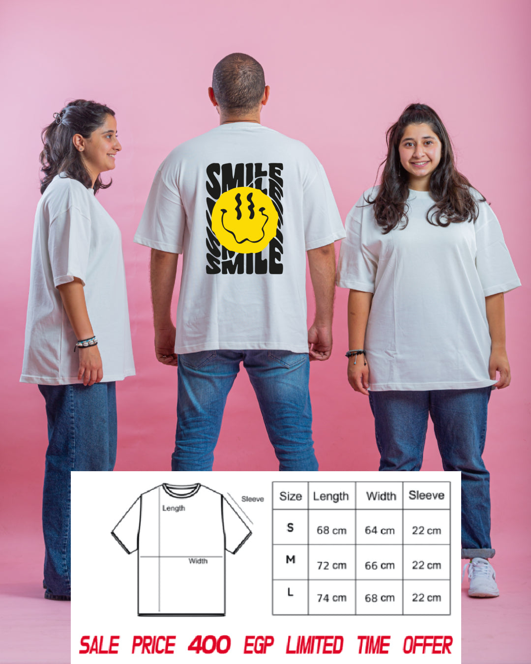 Adults White Oversized Tshirt