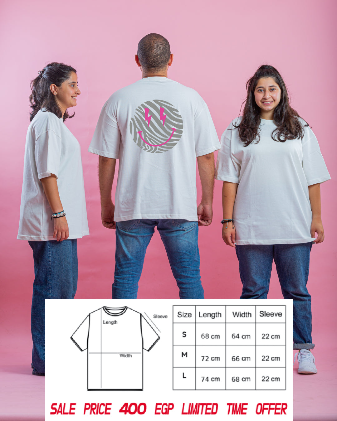 Adults White Oversized Tshirt