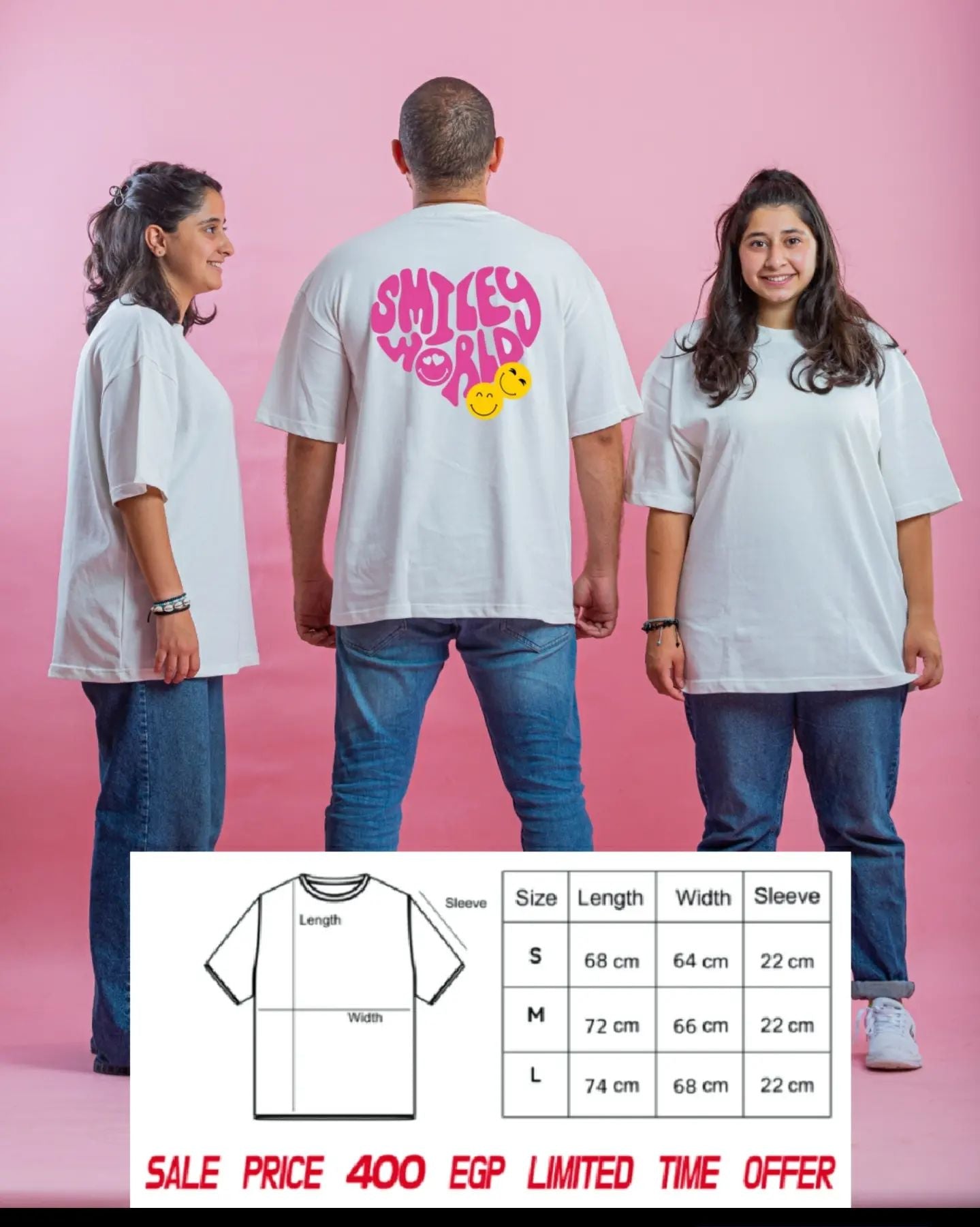 Adults White Oversized Tshirt