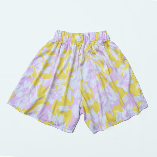 Short yellow satin